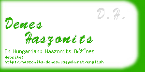 denes haszonits business card